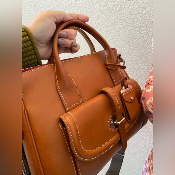 NWT - Dooney & Bourke Natural Tan Leather Satchel - Picture 2 of 10